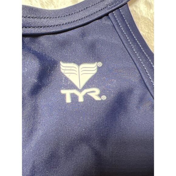 TYR womans Solid Maxfit Swimsuit Size 42 Navy Blue - Picture 5 of 10